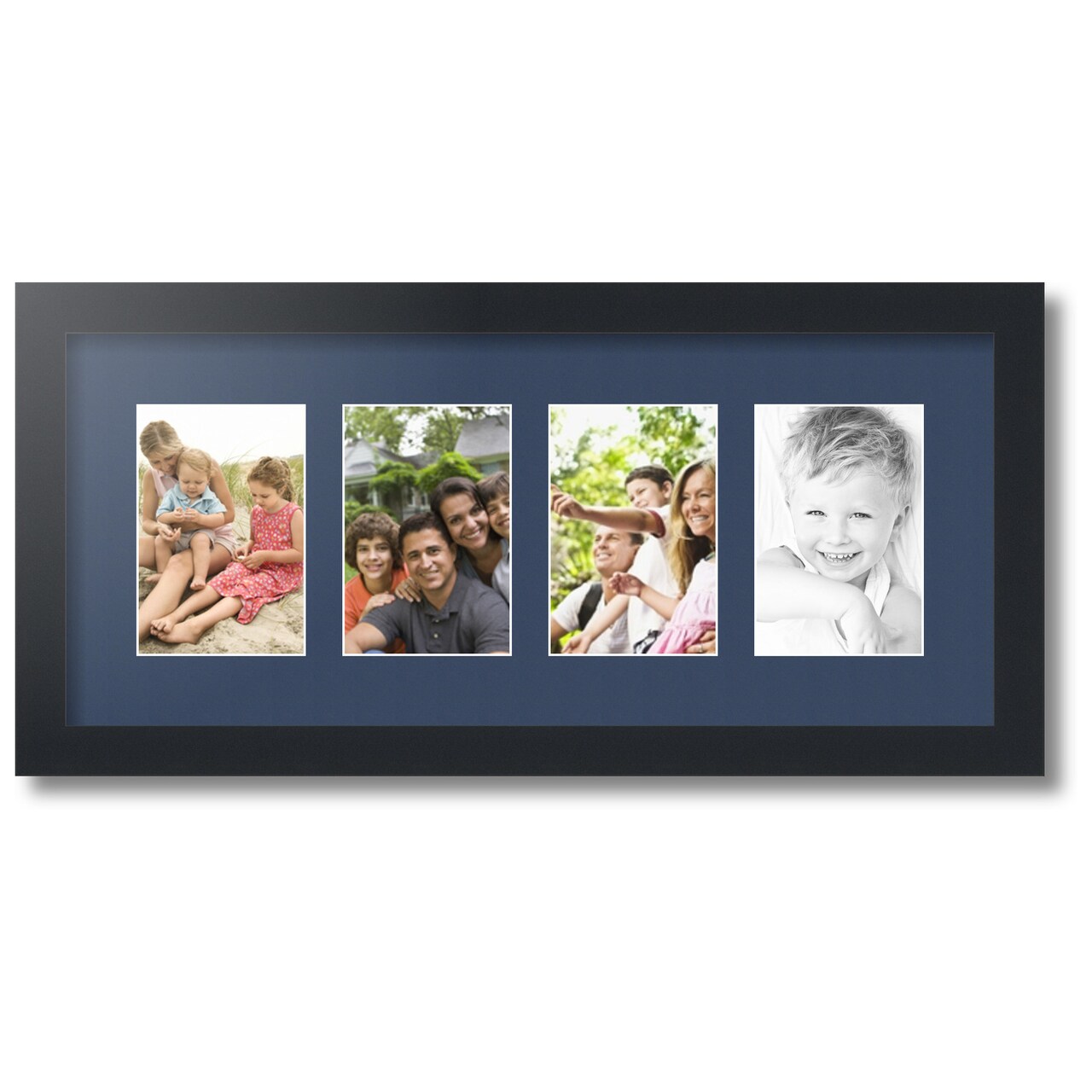 ArtToFrames Collage Photo Picture Frame with 4 - 4x6 inch Openings, Framed in Black with Over 62 Mat Color Options and Plexi Glass (CSM-3926-14)